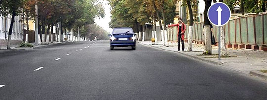 Билет 28, вопрос 9, Разрешено ли водителю движение задним ходом для посадки пассажира на этом участке дороги?