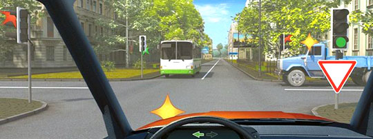 Билет 32, вопрос 13, Как Вам следует поступить при повороте налево?