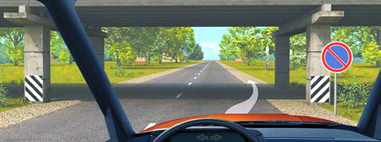 Билет 37, вопрос 4, Можно ли Вам поставить автомобиль на стоянку за путепроводом?